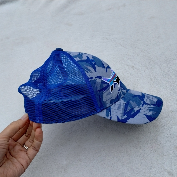 Patagonia Blue Camo Fitz Roy Trout Mesh Snap Back Hat Adult Unisex Gorpcore - Picture 4 of 6